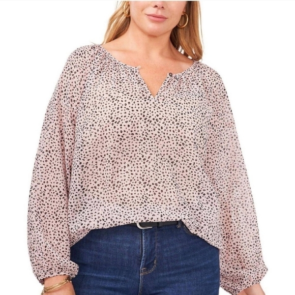 NWT Vince Camuto women’s chiffon metallic blouse size 1X - Picture 1 of 9